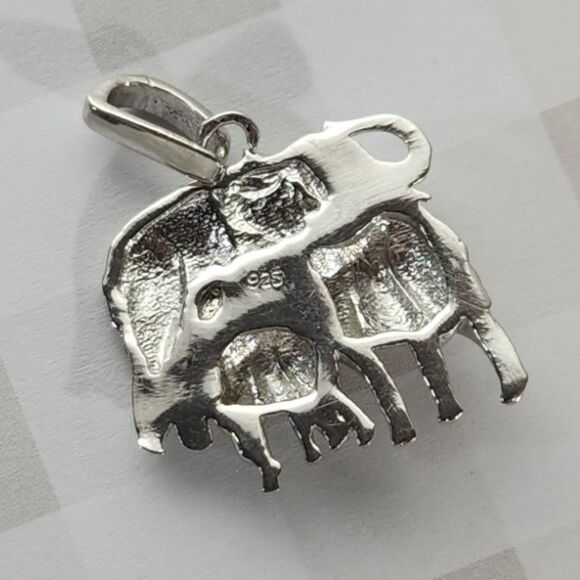 Elephant Family Pendant in Sterling Silver - Picture 6 of 6